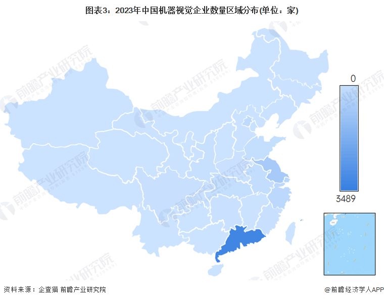 【干货】2024年中国机器视觉行业产业链现状及市场竞争格局分析企业集中在长三角和珠三角地区(图3)